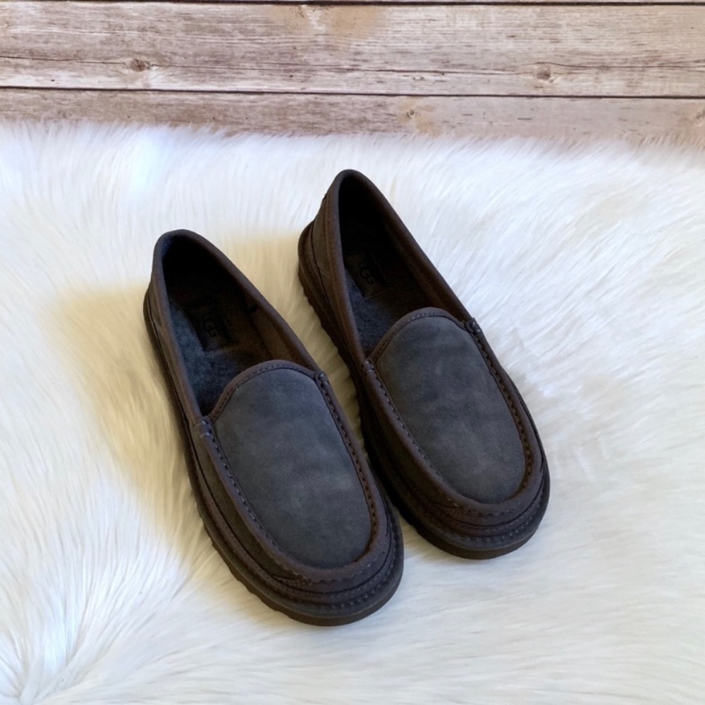 UGG Dark Grey Dex Water Resistant Suede Loafers - Picture 3 of 7